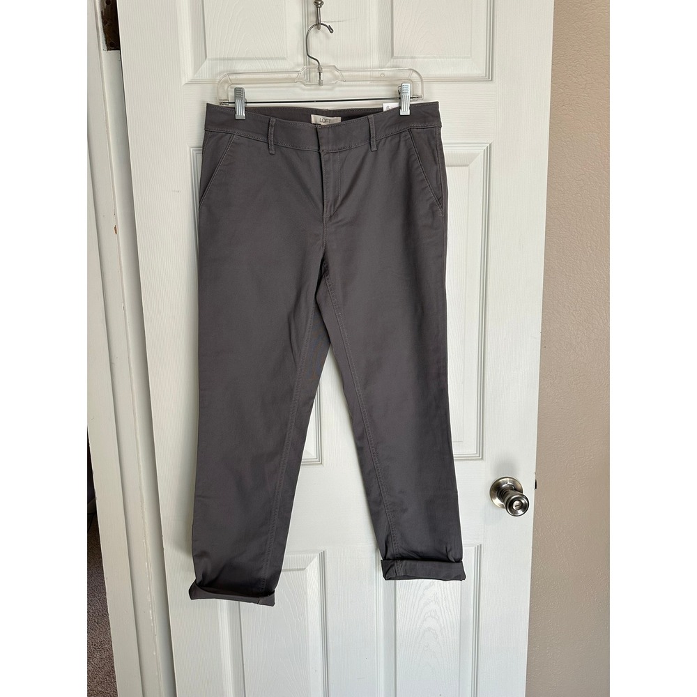NWT Loft‎ Girlfriend Chino Pants Charcoal Gray Size 6